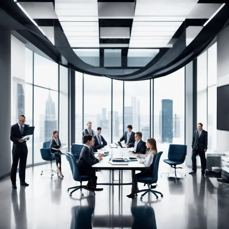 Team of advisors discussing business strategy